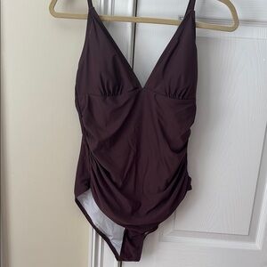 Elegant Plum One-Piece Swimsuit